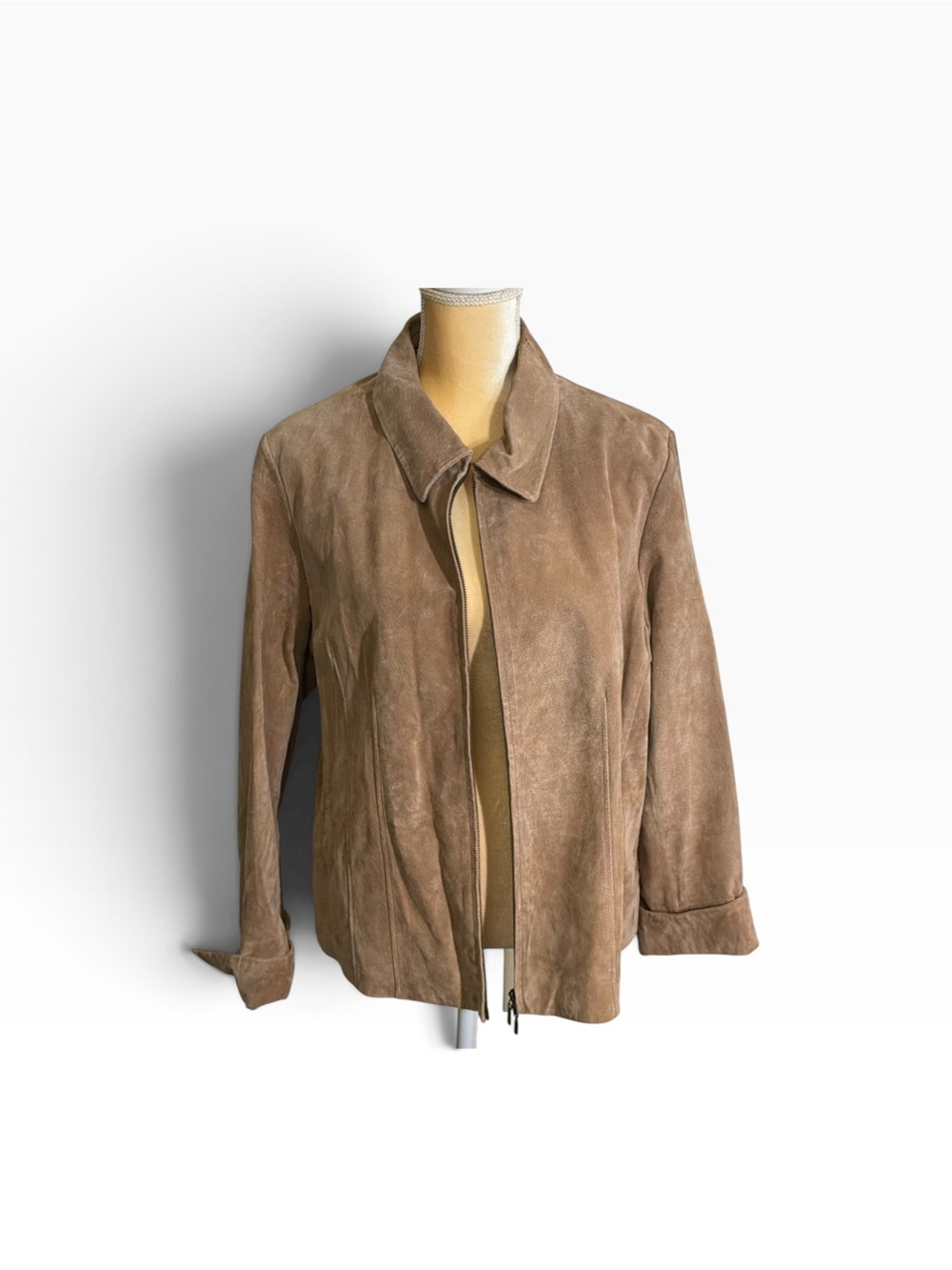 Coldwater Creek Women's Suede Jacket - Taupe NWT Size L